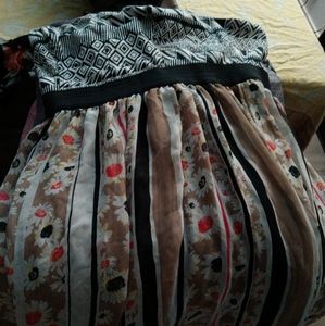 Strapless chiffon dress